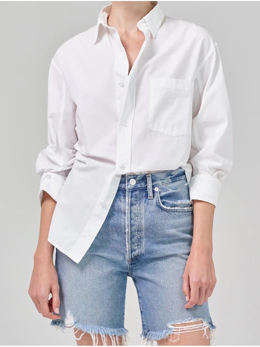 Citizens of Humanity Kayla Collared Button Down Optic White Size Large